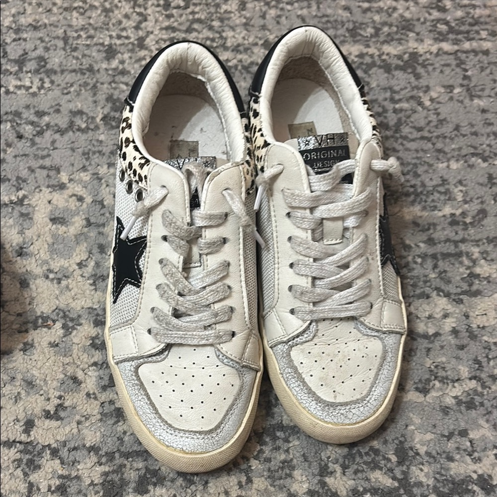 Golden Goose White and Black Sneakers